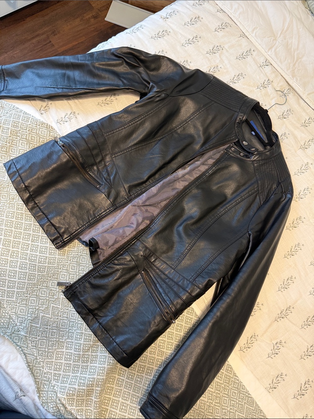 Apt. 9 Black Faux Leather Moto Jacket